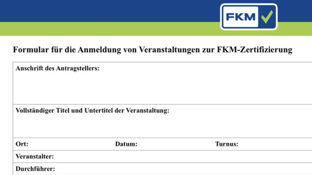 FKM Formular Anmeldung von Veranstaltungen